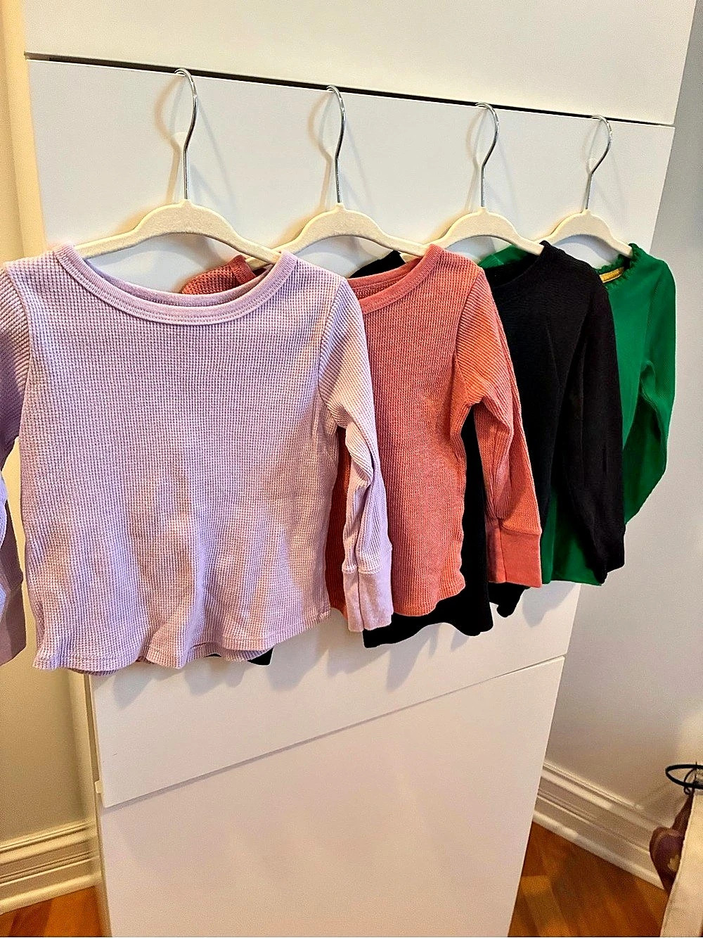 3T Long Sleeve Shirt Bundle - Green, Black, Coral, Lavender - Set of 4